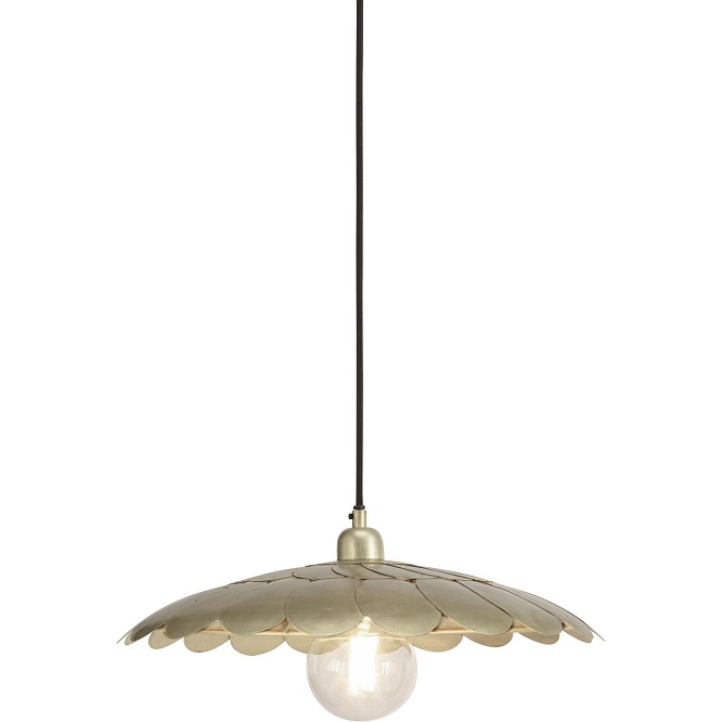 Płaska lampa wisząca mosiądz Petal 45cm